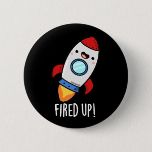 Fläkt upp Funny Rocket Pun Mörk BG Knapp