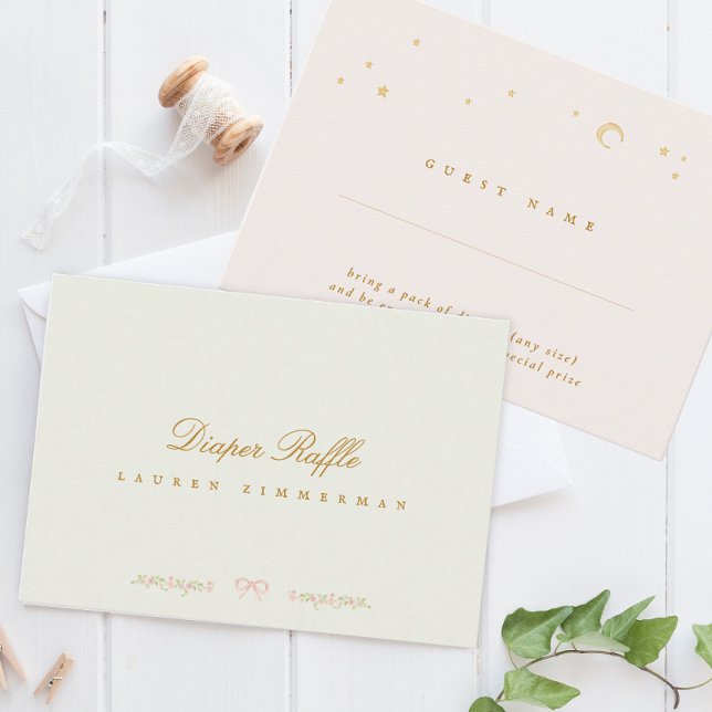 Fläktad elegant för babyduschskrapa anteckningskort (Skapare uppladdad)