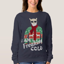 Fläktande kall Coola llama Ugly christmas sweater