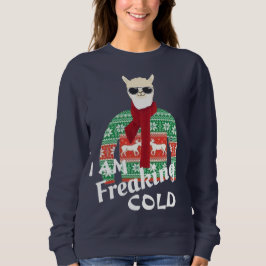 Fläktande kall Coola llama Ugly christmas sweater T Shirt