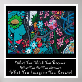 Fläktar Andlig-symboler Färgfläckar Zen-bekräftels Poster