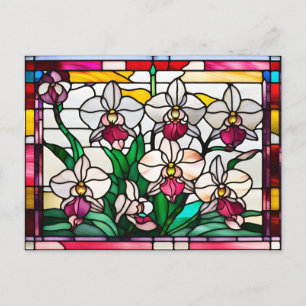 Fläktar av glasaktigt orchid-glas vykort