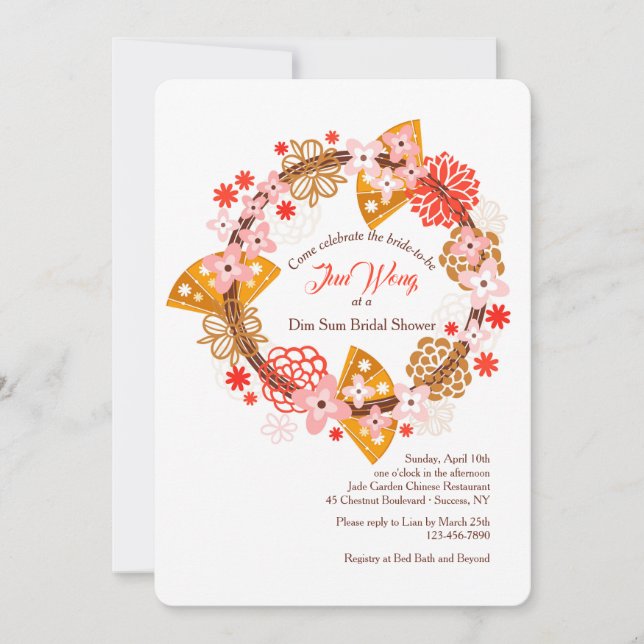 Fläktar och blommor inbjudan (Framsida)