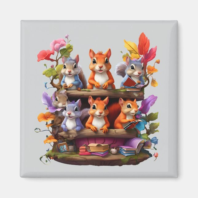 Fläktar på en träbookshelf magnet (Framsidan)