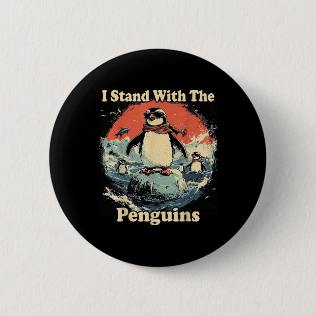Fläktarna står med Penguins. Knapp (Framsida)