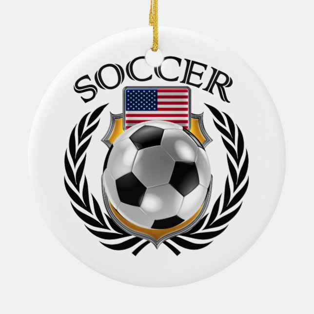 Fläkten för USA fotboll 2016 utrustar Julgransprydnad Keramik (Baksidan)