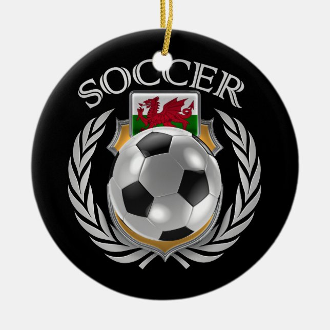 Fläkten för Wales fotboll 2016 utrustar Julgransprydnad Keramik (Framsidan)