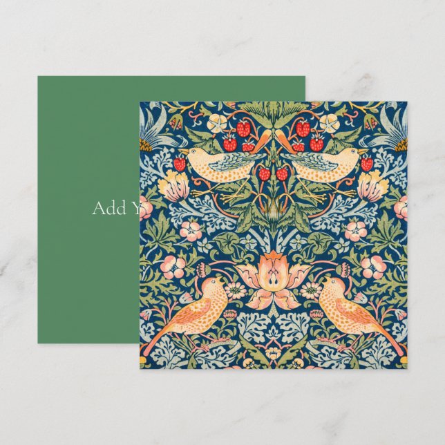 FLAKTON: WILLIAM MORRIS : STRAWBERRY THIEVES INBJUDNINGAR (Fram/baksida)
