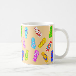 Fläktvätt, sandaler, Mönster, klockslag, tema Kaffemugg