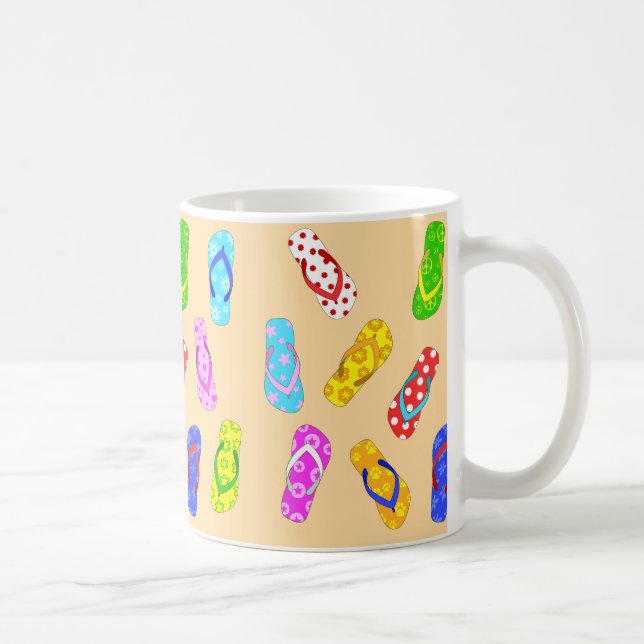 Fläktvätt, sandaler, Mönster, klockslag, tema Kaffemugg (Höger)