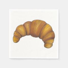 Flaky Buttery Croissant Fransk Pastry Foodie Pappersservett