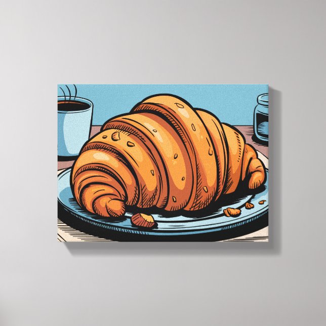 Flaky Morning Croissant Treat Canvastryck (Framsida)