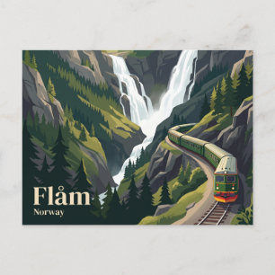 Flåm järnväg Norge Vykort