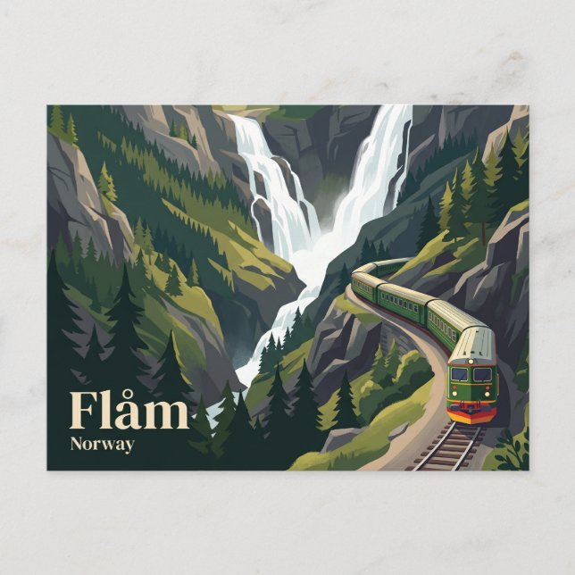 Flåm järnväg Norge Vykort (Framsida)