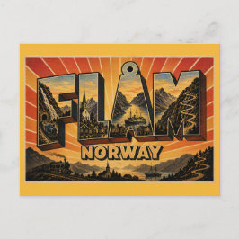 Flåm Norge Järnväg Vykort