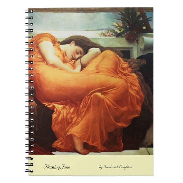 Flama juni av Frederick Leighton Notebook Anteckningsbok (Framsidan)