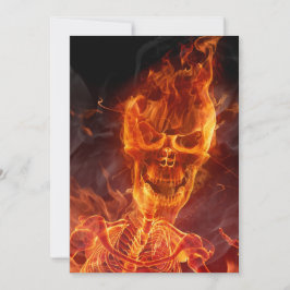 Flama Skull Halloween Inbjudan med blodig text