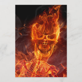 Flama Skull Halloween Inbjudan med blodig text
