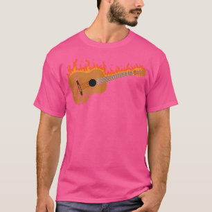 Flamande akustiskt gitarr t shirt