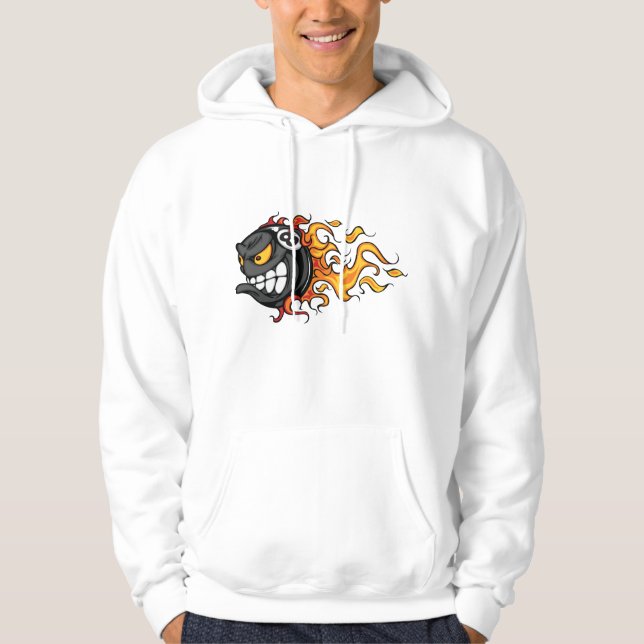 Flamande åtta Boll Hoodie (Framsida)