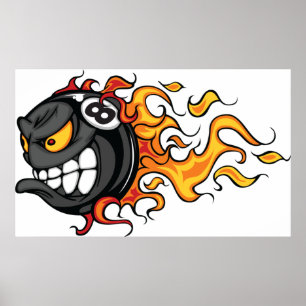 Flamande åtta Boll Poster