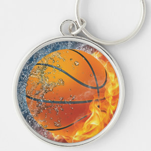 Flamande basket dekorativ kudde rund silverfärgad nyckelring