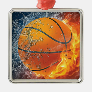 Flamande basket julgransprydnad metall