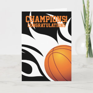 Flamande Basketball B&W-Grattis-kort Kort
