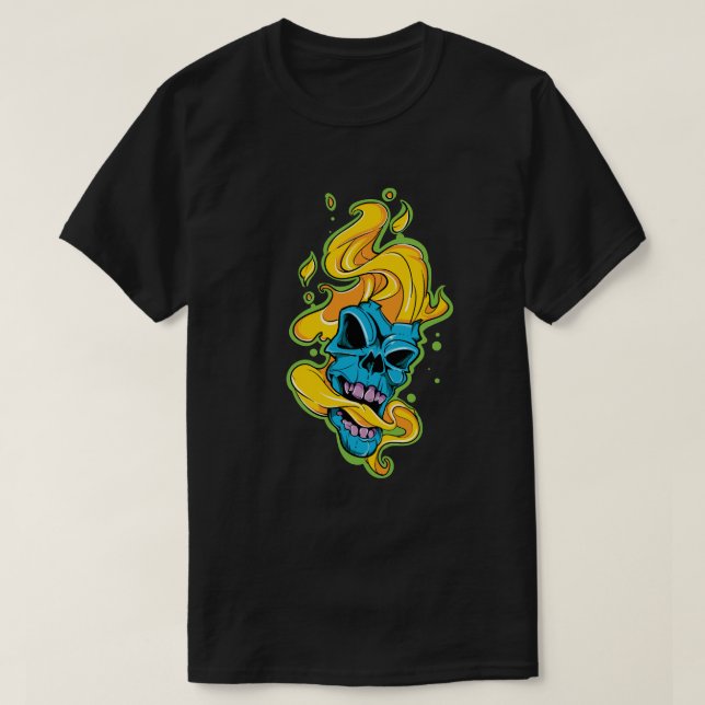 Flamande blått skal t shirt (Design framsida)