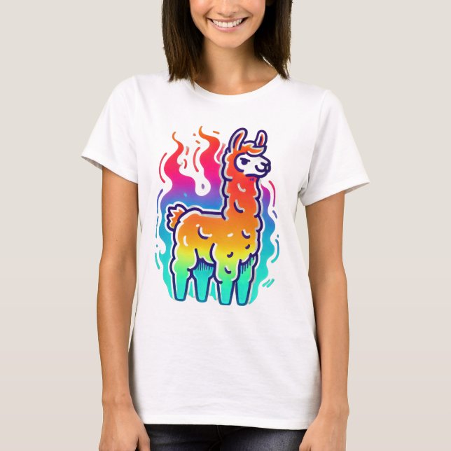 Flamande Coola: Rebel Llama T Shirt (Framsida)