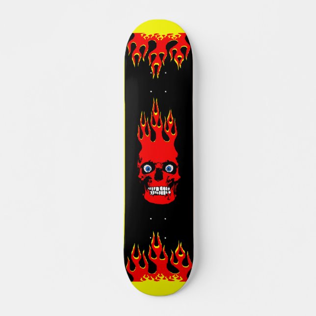 Flamande Döskalle skateboard Bräda 20 Cm (Framsida)