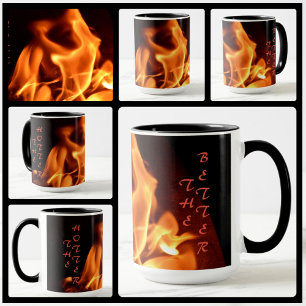 Flamande eld Blazing Flames Ju bättre. Mugg