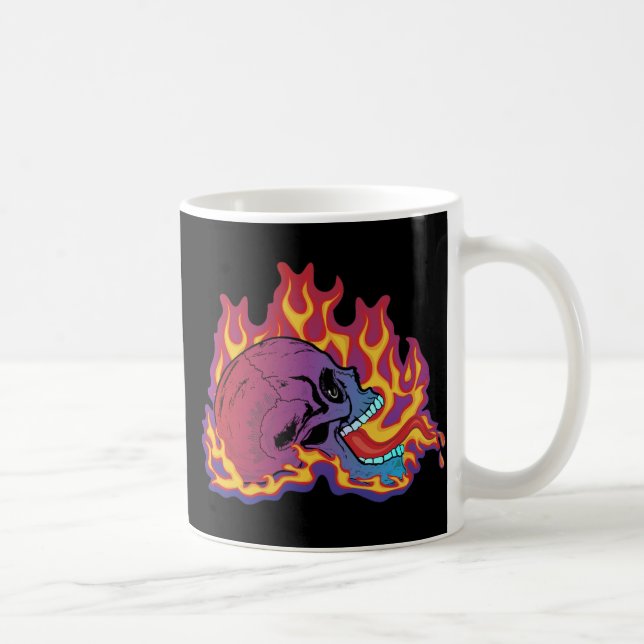 Flamande färg Skull Kaffemugg (Höger)
