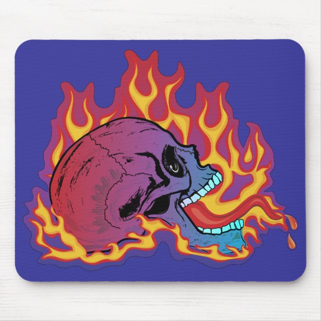 Flamande färg Skull Musmatta (Framsidan)