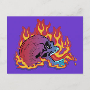Flamande färg Skull Vykort