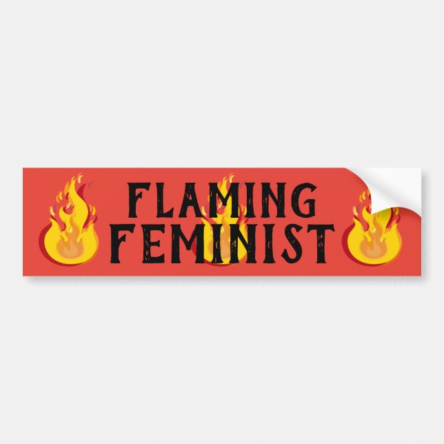 Flamande feministisk RBG Feminism Flames 20 Bildekal (Framsidan)