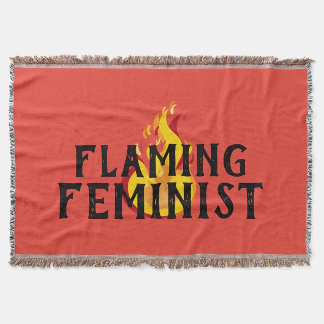 Flamande feministisk RBG Feminism Flames 20 Filt (Framsidan)