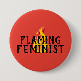 Flamande feministisk RBG Feminism Flames 20 Knapp