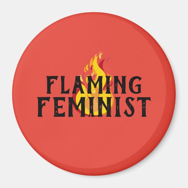 Flamande feministisk RBG Feminism Flames 20 Magnet (Framsidan)