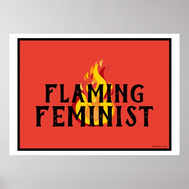 Flamande feministisk RBG Feminism Flames 20 Poster (Framsidan)