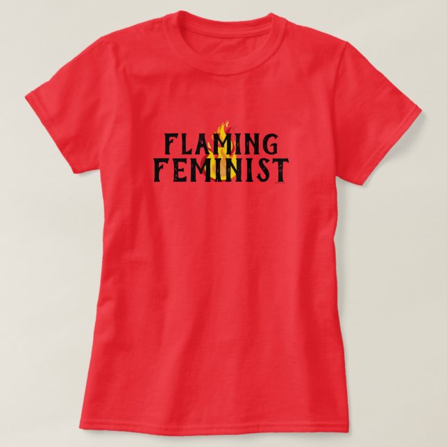 Flamande feministisk RBG Feminism Flames 20 T Shirt (Design framsida)