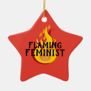 Flamande feministisk RBG Ginsburg Feminism Flames Julgransprydnad Keramik