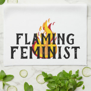 Flamande feministisk RBG Ginsburg Feminism Flames Kökshandduk