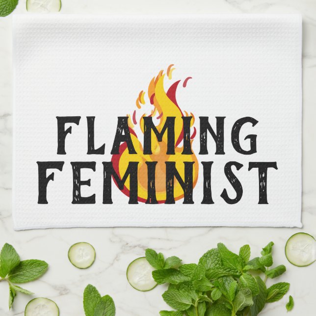 Flamande feministisk RBG Ginsburg Feminism Flames  Kökshandduk (Vikta)