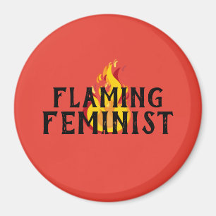 Flamande feministiska RBG Feminismen Flames 20 Magnet