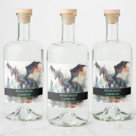 Flamande Hett Dragon Spritflaskor Etikett