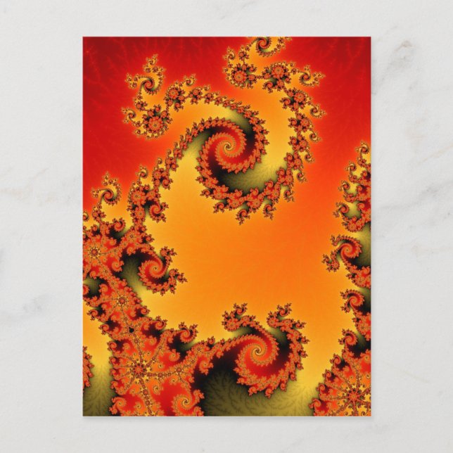 Flamande Hett Dubbla Spiral vykort (Framsida)