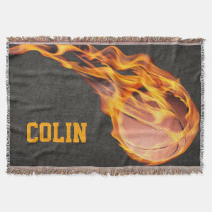 Flamande Hett Fiery Basketball Filt