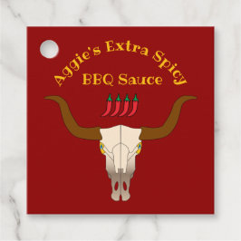 Flamande kabel Skull BBQ-sås Gåvor Etiketter
