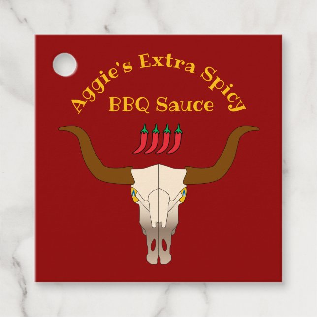 Flamande kabel Skull BBQ-sås Gåvor Etiketter (Framsida)